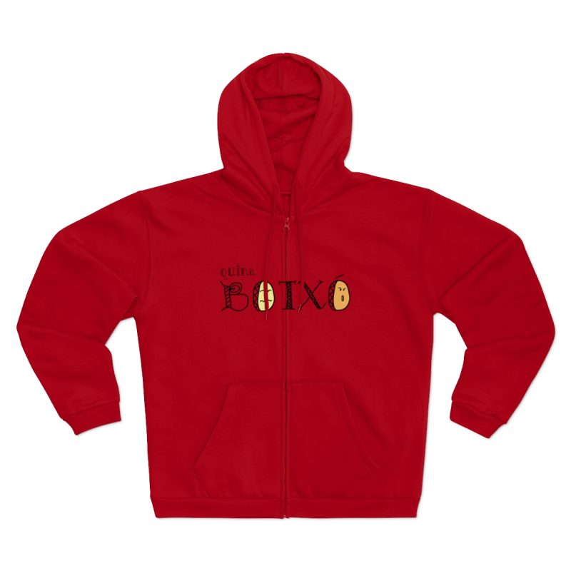 Sudadera capucha con cremallera premium - Rojo - Quina botxo