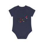 Body bebe manga corta organico - Azul marino nautico - Camiseta «Una flor no fa estiu»