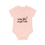 Body bebe manga corta organico - Rosa empolvado - Camiseta «Una flor no fa estiu»