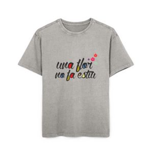 Camiseta oversize lavado acido - Gris asfalto - Camiseta «Una flor no fa estiu»