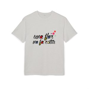 Camiseta oversize gruesa - Gris jaspeado claro - Camiseta «Una flor no fa estiu»