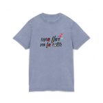 Camiseta lavado acido cuello redondo - Azul vintage - Camiseta «Una flor no fa estiu»