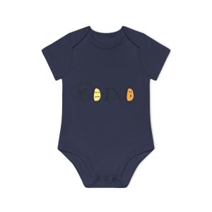 Body bebe manga corta organico - Azul marino nautico - Quina botxo