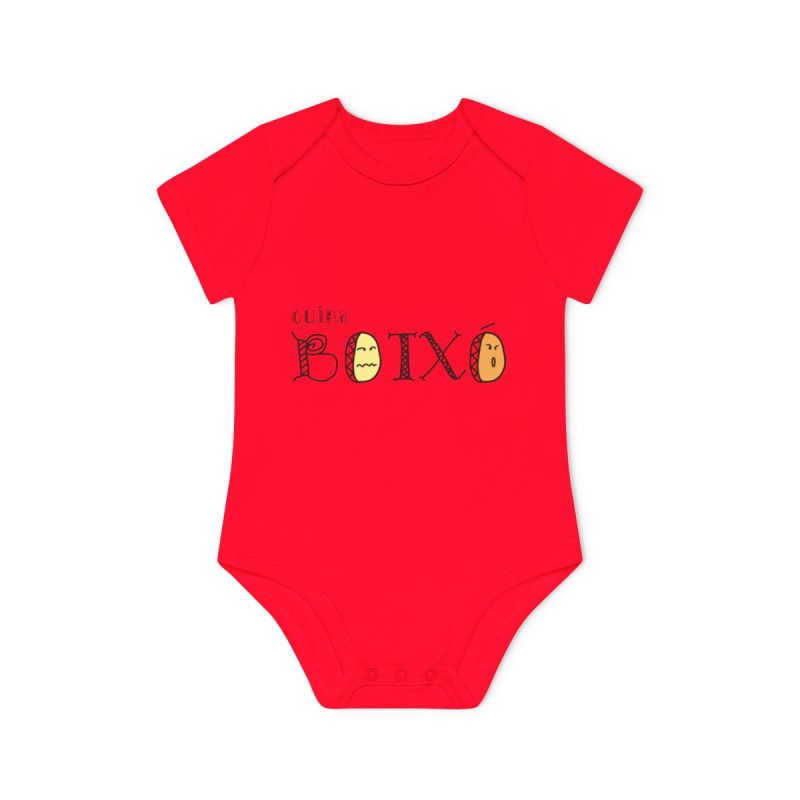 Body bebe manga corta organico - Rojo - Quina botxo