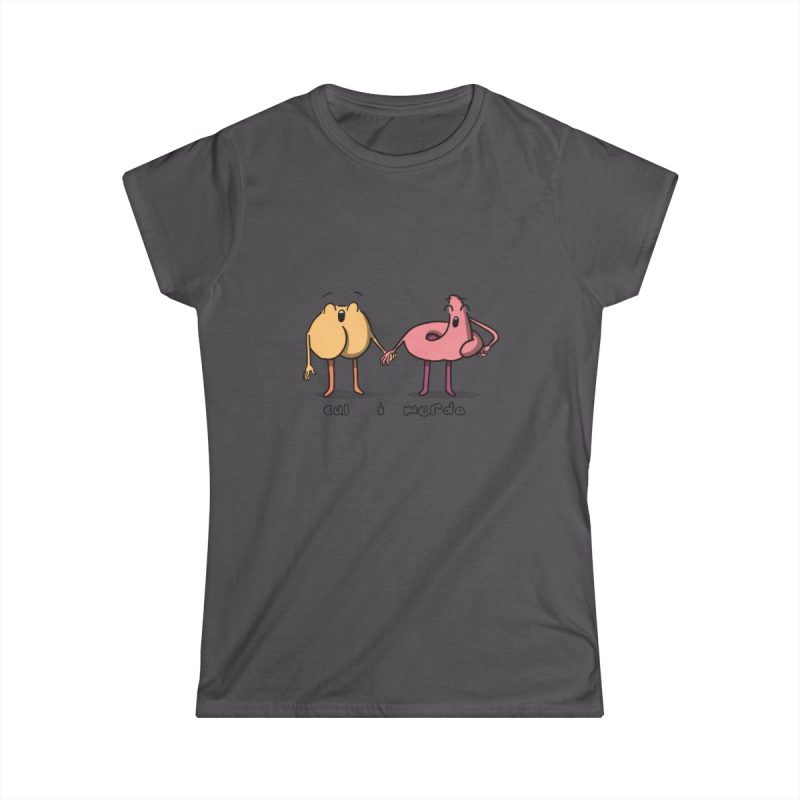 Camiseta mujer Softstyle - Gris marengo - Cul i merda Camiseta mujer Softstyle - Gris marengo - Cul i merda