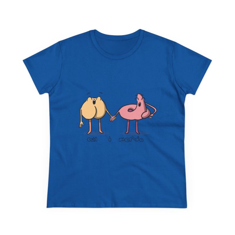 Camiseta mujer algodon medio - Azul royal - Cul i merda Camiseta mujer algodon medio - Azul royal - Cul i merda