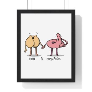 Poster enmarcado vertical - Negro - Cul i merda