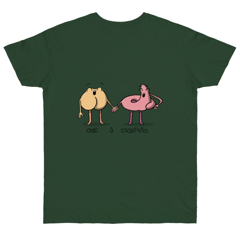 Camiseta punto liso - Verde botella - Cul i merda
