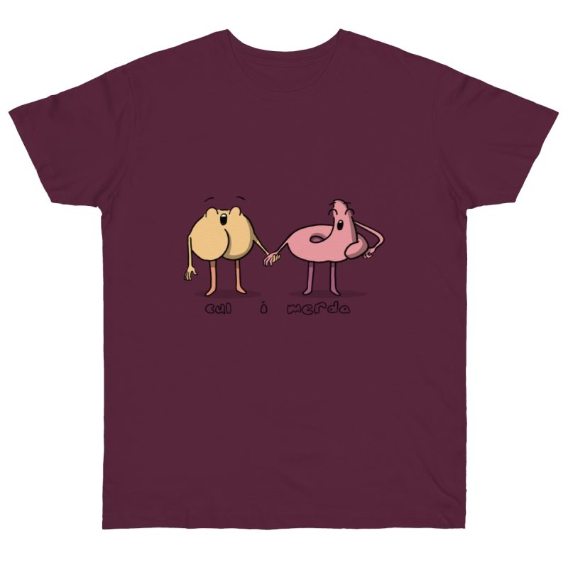 Camiseta punto liso - Burdeos - Cul i merda