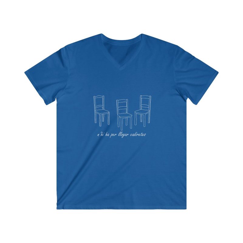 Camiseta hombre entallada cuello de pico - Azul royal - Cadiretes