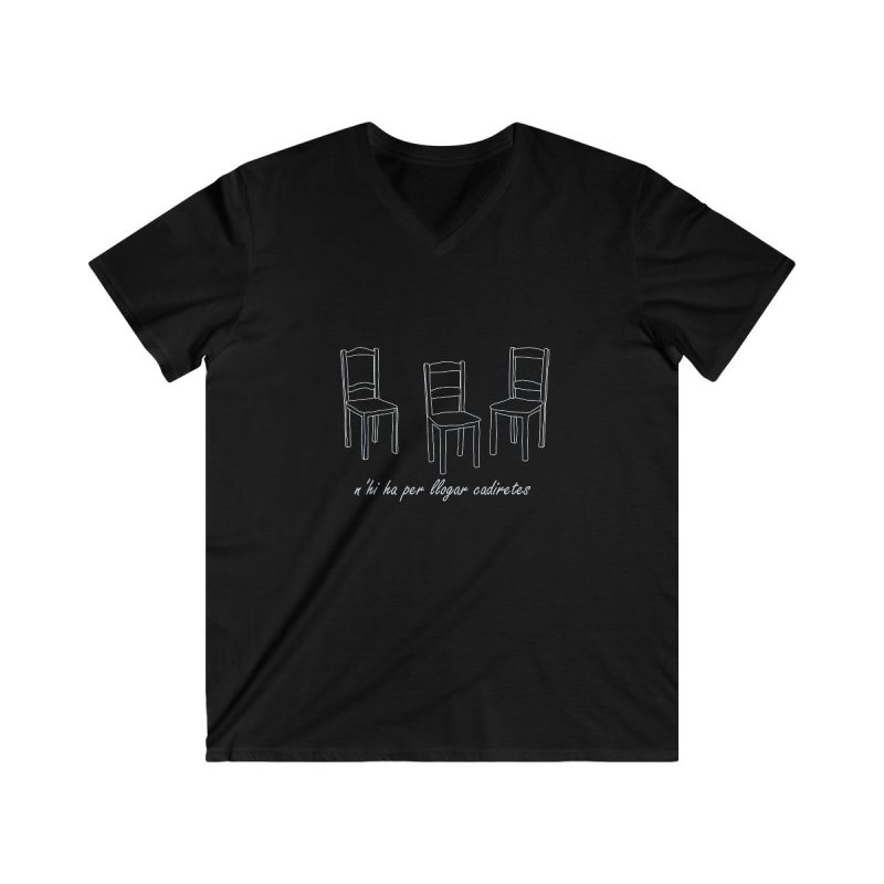 Camiseta hombre entallada cuello de pico - Negro - Cadiretes
