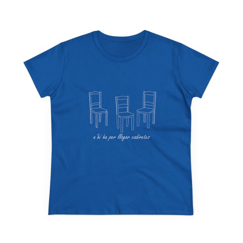 Camiseta mujer algodon medio - Azul royal - Cadiretes