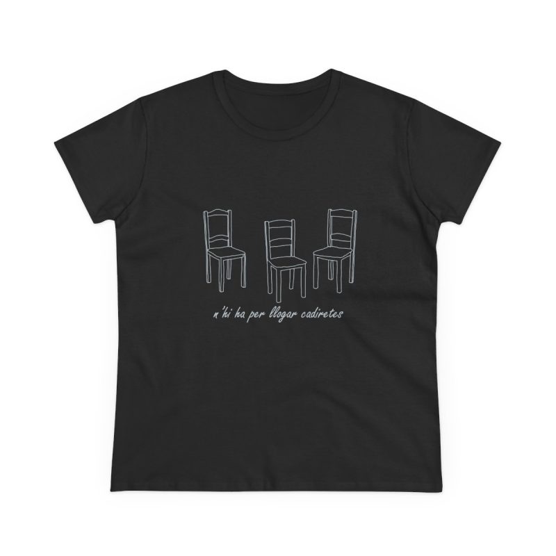 Camiseta mujer algodon medio - Negro - Cadiretes