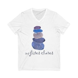 Camiseta cuello de pico - Blanco - Ses fites clares