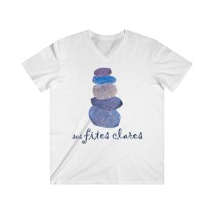 Camiseta hombre entallada cuello de pico - Blanco - Ses fites clares