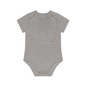 Body bebe manga corta organico - Gris jaspeado melange - Cadiretes