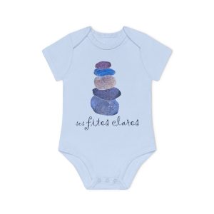 Body bebe manga corta organico - Azul empolvado - Ses fites clares