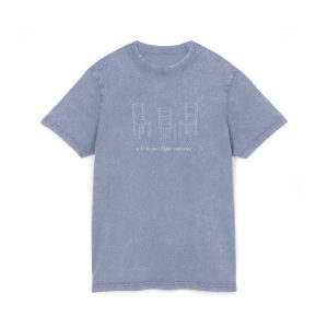 Camiseta lavado acido cuello redondo - Azul vintage - Cadiretes
