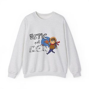 Sudadera cuello redondo - Gris ceniza - Camiseta «Estic pel món»