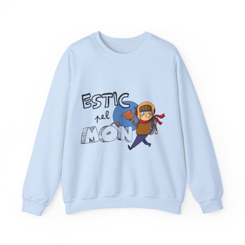 Sudadera cuello redondo - Azul claro - Camiseta «Estic pel món»