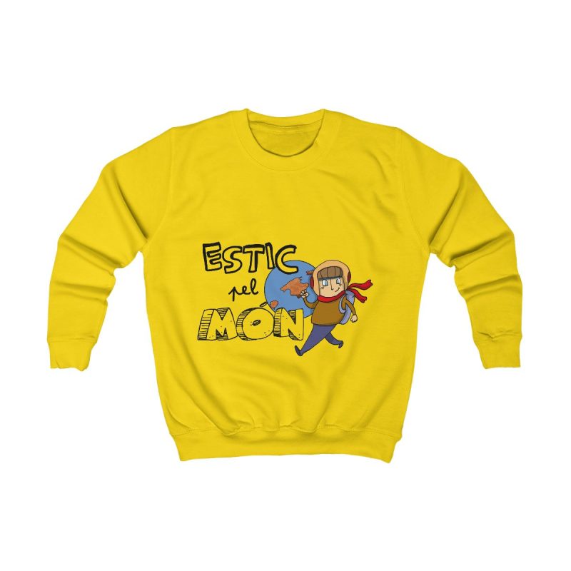 Sudadera infantil - Amarillo sol - Camiseta «Estic pel món»