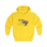 Sudadera con capucha y cremallera - Amarillo sol - Camiseta «Estic pel món» Sudadera con capucha y cremallera - Amarillo sol - Camiseta «Estic pel món»