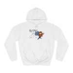 Sudadera universitaria - Blanco artico - Camiseta «Estic pel món» Sudadera universitaria - Blanco artico - Camiseta «Estic pel món»