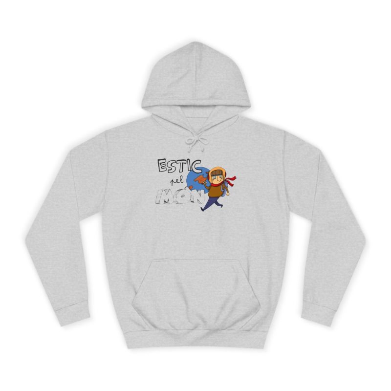 Sudadera universitaria - Gris jaspeado claro - Camiseta «Estic pel món»