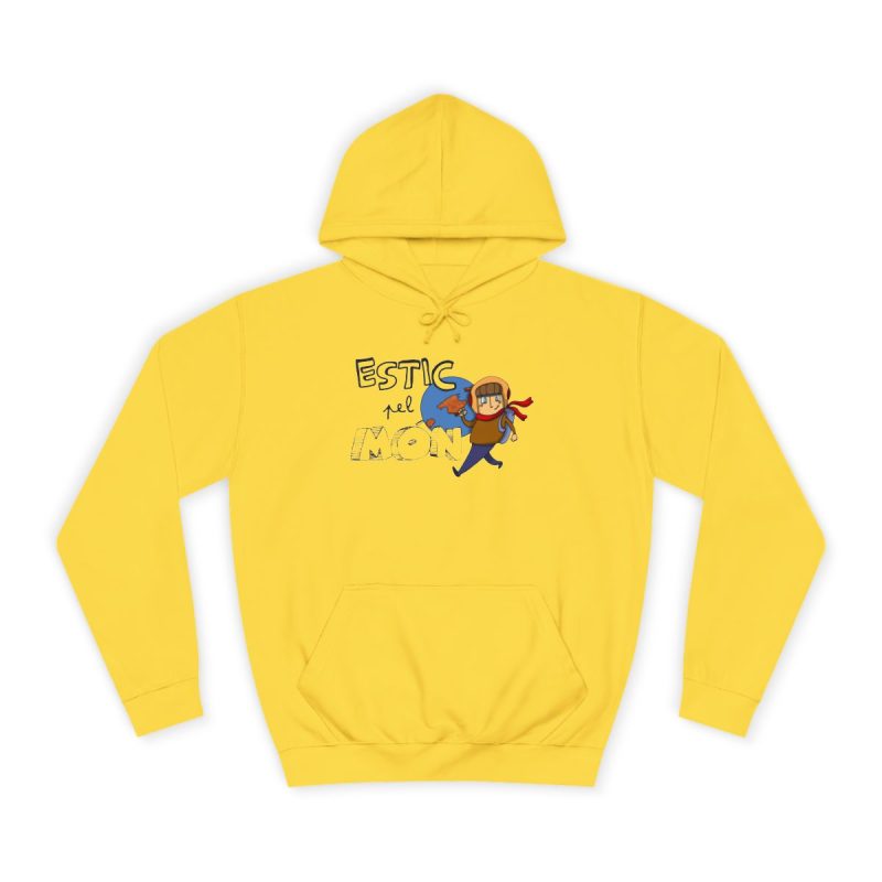 Sudadera universitaria - Amarillo sol - Camiseta «Estic pel món»