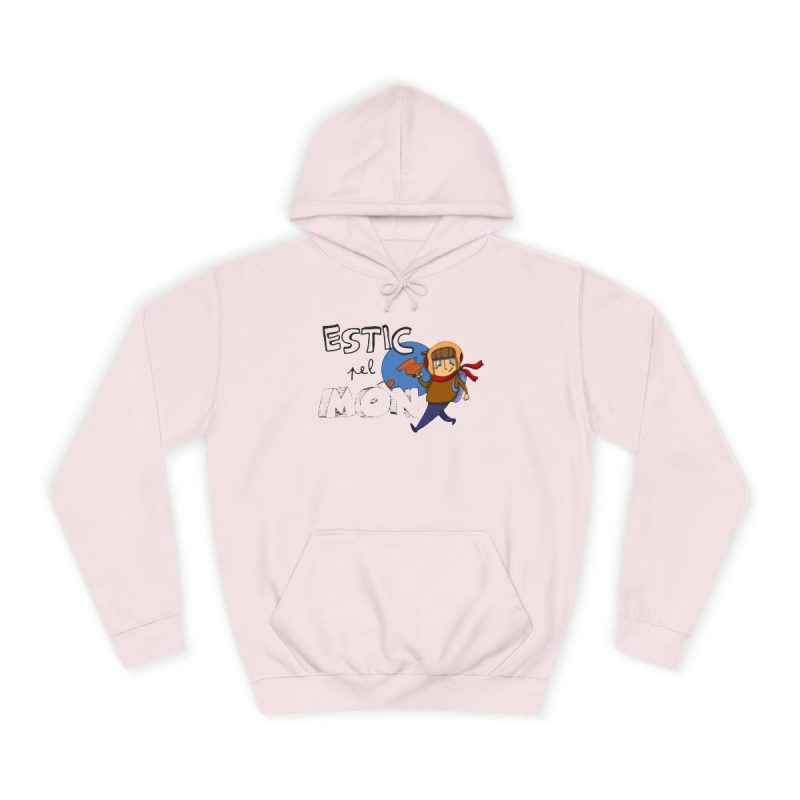 Sudadera universitaria - Rosa bebe - Camiseta «Estic pel món»