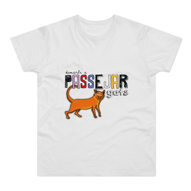 Camiseta hombre punto liso - Blanco - Dimarts a passejar gats Camiseta hombre punto liso - Blanco - Dimarts a passejar gats