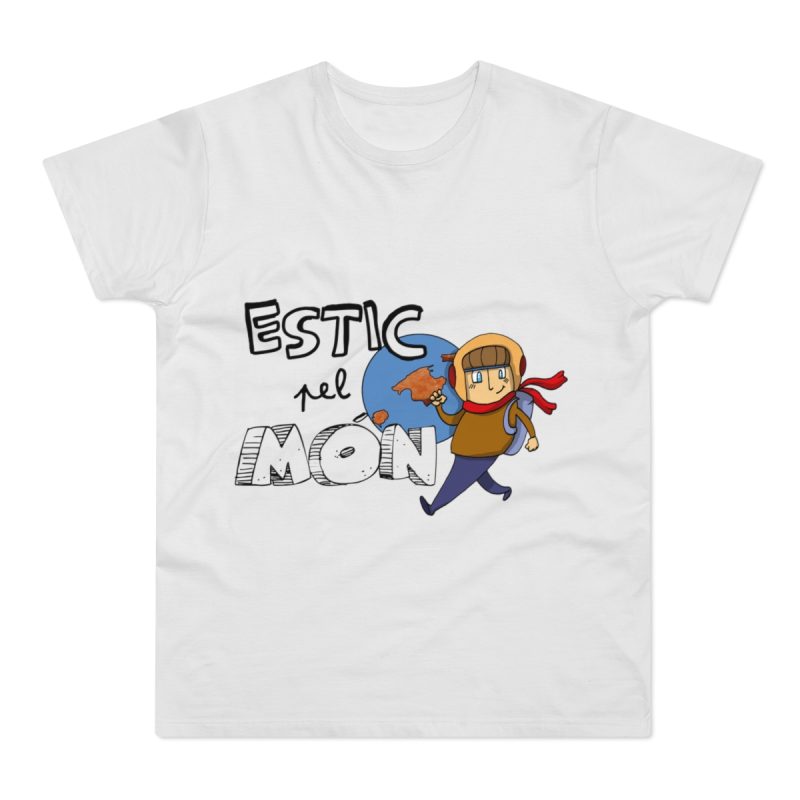 Camiseta hombre punto liso - Blanco - Camiseta «Estic pel món» Camiseta hombre punto liso - Blanco - Camiseta «Estic pel món»
