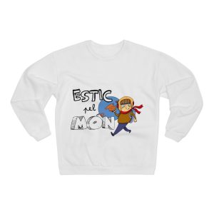 Sudadera cuello redondo premium - Blanco - Camiseta «Estic pel món»