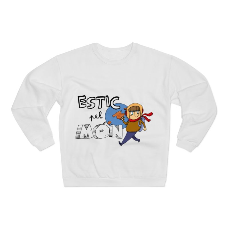 Sudadera cuello redondo premium - Blanco - Camiseta «Estic pel món» Sudadera cuello redondo premium - Blanco - Camiseta «Estic pel món»