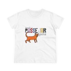 Camiseta mujer algodon medio - Blanco - Dimarts a passejar gats