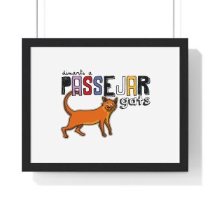 Poster enmarcado horizontal - Negro - Dimarts a passejar gats