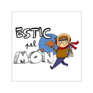 Pegatinas de vinilo cuadradas - Camiseta «Estic pel món»