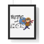 Poster enmarcado vertical - Negro - Camiseta «Estic pel món» Poster enmarcado vertical - Negro - Camiseta «Estic pel món»