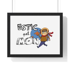 Poster enmarcado horizontal - Negro - Camiseta «Estic pel món»
