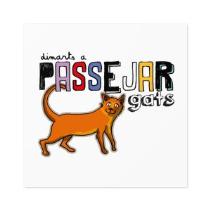Pegatinas laminadas cuadradas - Dimarts a passejar gats