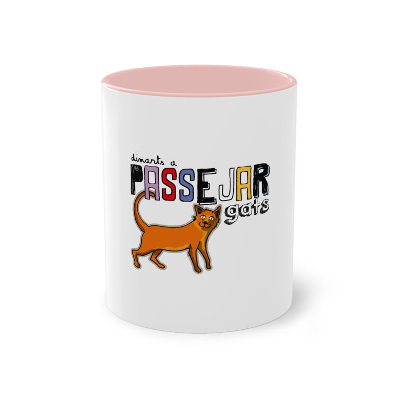 Taza bicolor - Rosa - Dimarts a passejar gats