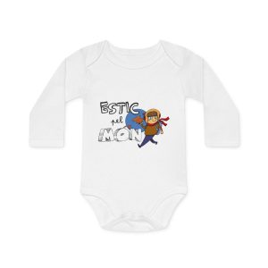 Body bebe manga larga organico - Blanco - Camiseta «Estic pel món»