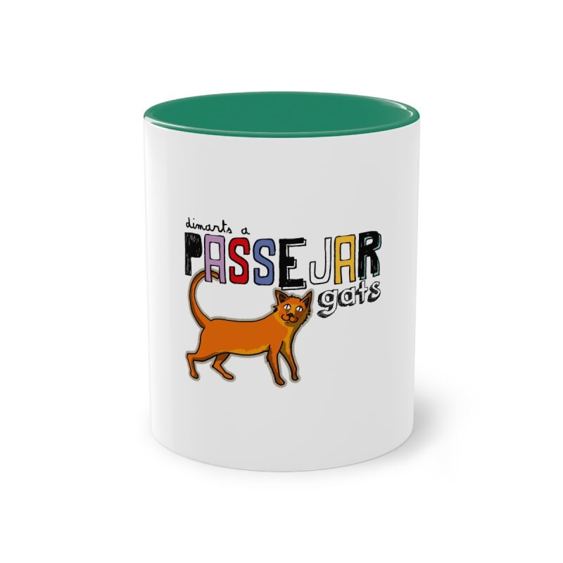 Taza bicolor - Verde oscuro - Dimarts a passejar gats