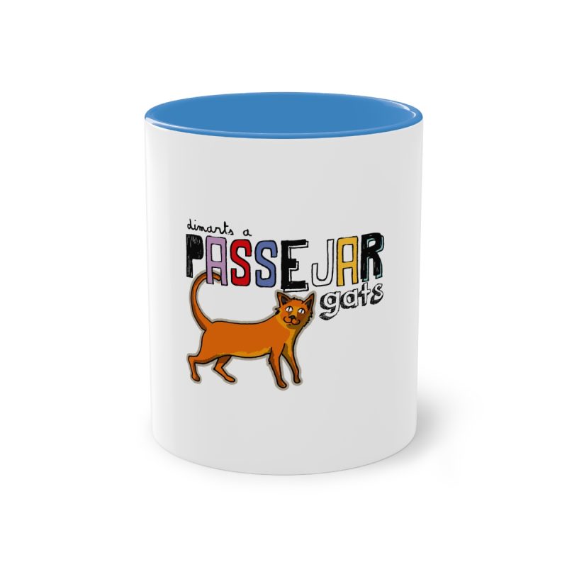 Taza bicolor - Azul claro - Dimarts a passejar gats