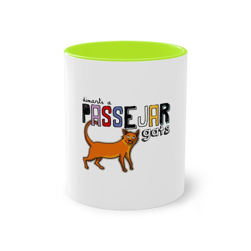 Taza bicolor - Verde claro - Dimarts a passejar gats