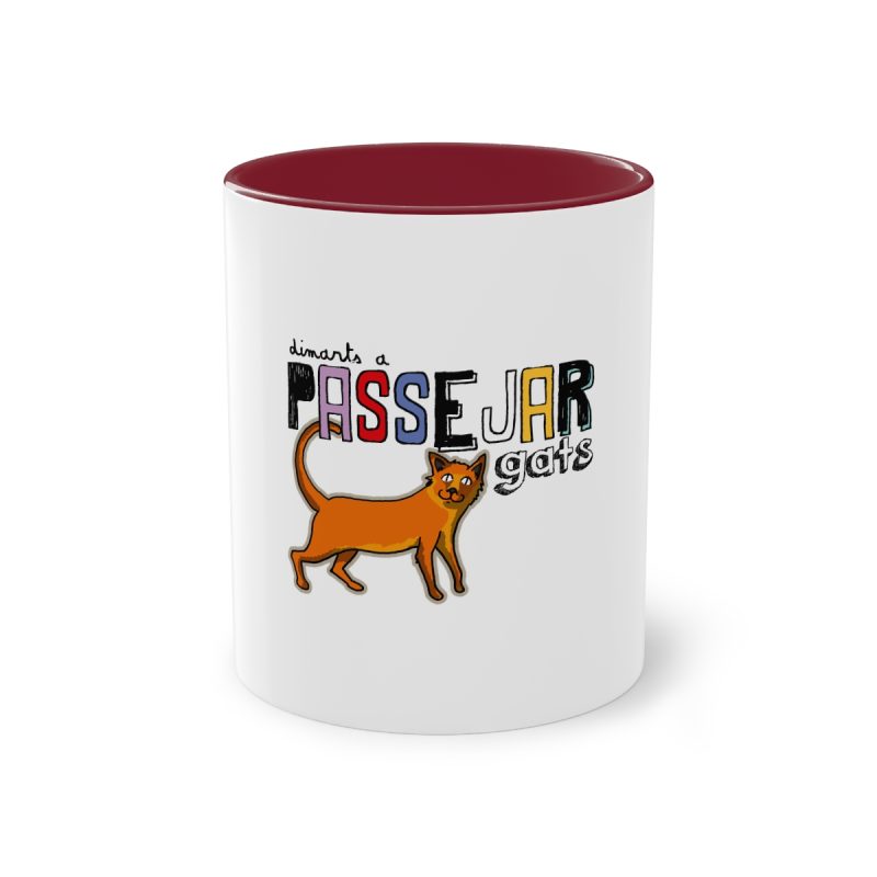Taza bicolor - Granate - Dimarts a passejar gats