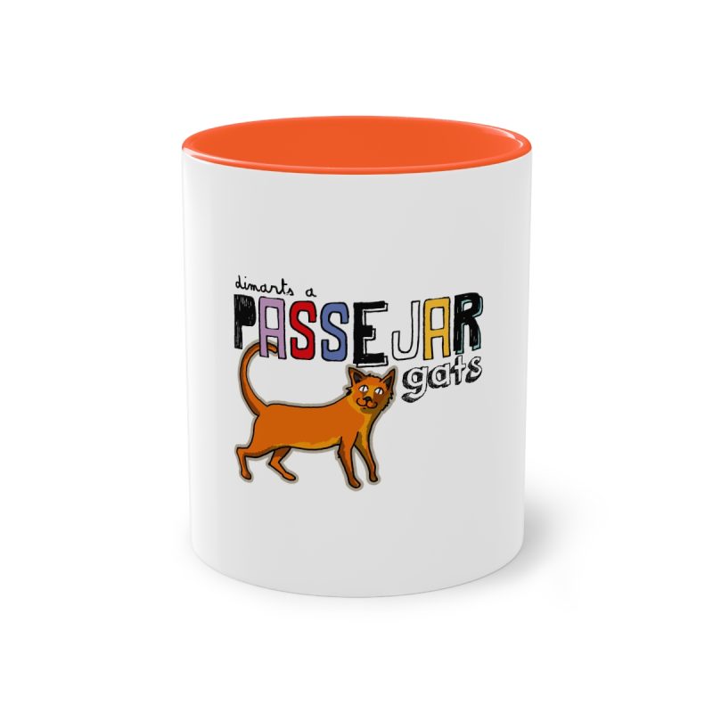 Taza bicolor - Naranja - Dimarts a passejar gats