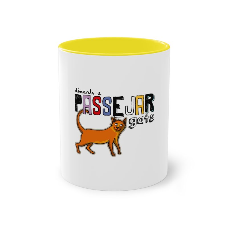 Taza bicolor - Amarillo - Dimarts a passejar gats