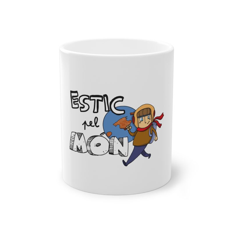 Taza estandar 325 ml - Blanco - Camiseta «Estic pel món» Taza estandar 325 ml - Blanco - Camiseta «Estic pel món»
