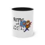 Taza bicolor - Negro - Camiseta «Estic pel món»